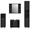 vidaXL Fürdőszoba bútor szett 4 pcs Fekete 30 x 30 x 179.5 cm Faanyag
