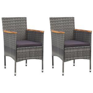 vidaXL 2 db sz&uuml;rke kerti polyrattan &eacute;tkezősz&eacute;k