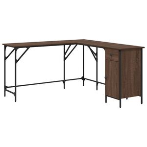 vidaXL barna t&ouml;lgysz&iacute;nű szerelt fa &iacute;r&oacute;asztal 141x141x75 cm