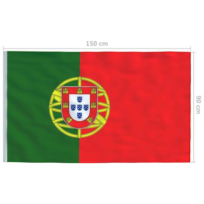 vidaXL portugál zászló alumíniumrúddal 4 m