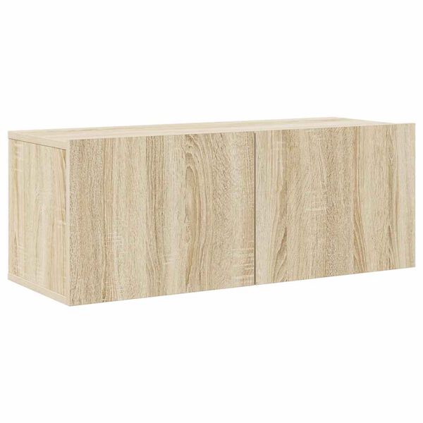 vidaXL 8 r&eacute;szes sonoma t&ouml;lgy sz&iacute;nű szerelt fa TV-szekr&eacute;nyszett