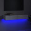 vidaXL feh&eacute;r TV-szekr&eacute;ny LED-l&aacute;mp&aacute;kkal 90 x 35 x 15,5 cm