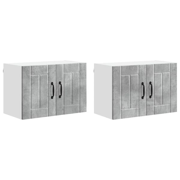 vidaXL Konyhai faliszekr&eacute;nyek 2 pcs Beton Sz&uuml;rke 60 x 31 x 40 cm