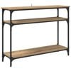 vidaXL Konzolasztal polcokkal Artisan t&ouml;lgy 100 x 29 x 75 cm Faanyag
