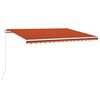 vidaXL narancs &eacute;s barna k&eacute;zzel kih&uacute;zhat&oacute; LED-es napellenző 400x350 cm