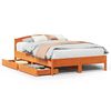 vidaXL viaszbarna t&ouml;m&ouml;r fenyőfa &aacute;gy matrac n&eacute;lk&uuml;l 135 x 190 cm