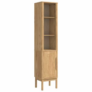 vidaXL F&uuml;rdőszobai magas szekr&eacute;ny FLORO Faggy&uacute; barna 35 x 30 x 160 cm
