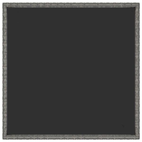 vidaXL szürke polyrattan kerti asztal 90 x 90 x 75 cm