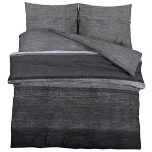 vidaXL s&ouml;t&eacute;tsz&uuml;rke &eacute;s fekete pamut paplanhuzat-szett 260 x 220 cm