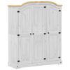vidaXL feh&eacute;r Corona t&ouml;m&ouml;r fenyőfa ruh&aacute;sszekr&eacute;ny 151,5 x 52 x 186 cm