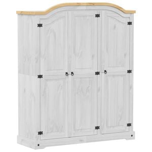 vidaXL feh&eacute;r Corona t&ouml;m&ouml;r fenyőfa ruh&aacute;sszekr&eacute;ny 151,5 x 52 x 186 cm