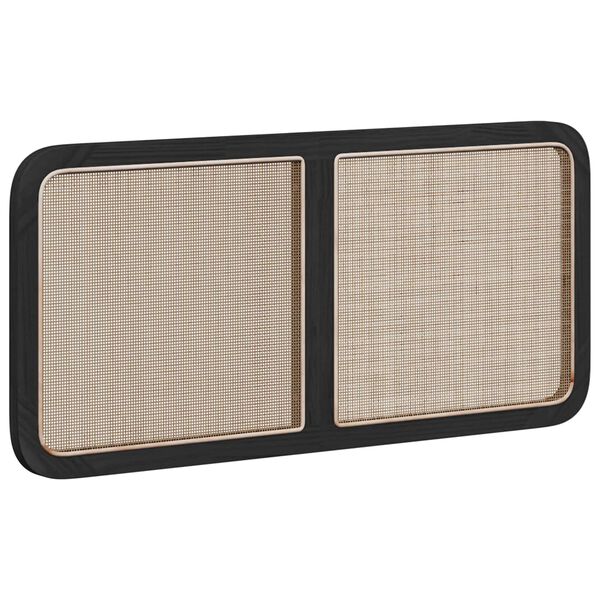 vidaXL Fejt&aacute;mla fejt&aacute;ml&aacute;val Fekete 120 x 55 x 3 cm Rattan