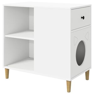 vidaXL Macska H&aacute;z Feh&eacute;r 72 x 42,5 x 70 cm Szerelt Fa