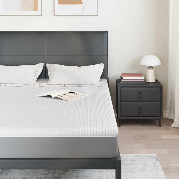 vidaXL Matrac topper Feh&eacute;r 140 x 200 cm Jacquard Sz&ouml;vet