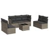 vidaXL 8 r&eacute;szes sz&uuml;rke polyrattan kerti &uuml;lőgarnit&uacute;ra p&aacute;rn&aacute;kkal
