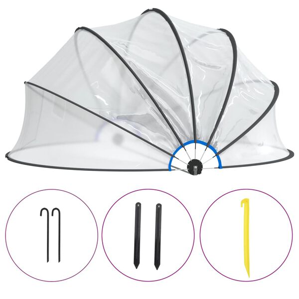 vidaXL kerek PVC medencekupola 467x234 cm