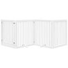 vidaXL feh&eacute;r ny&aacute;rfa 4 paneles &ouml;sszecsukhat&oacute; kutyakapu ajt&oacute;val 320 cm