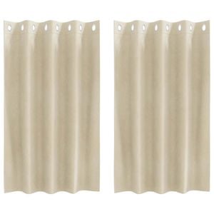 vidaXL S&ouml;t&eacute;t&iacute;tő f&uuml;gg&ouml;ny&ouml;k 2 pcs Kr&eacute;m 140 x 140 cm B&aacute;rsony