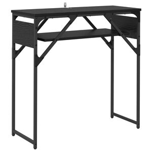 vidaXL Konzolasztal Fekete t&ouml;lgy Szerelt Fa 75x30x75cm