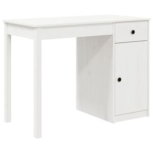vidaXL t&ouml;m&ouml;r fenyőfa &iacute;r&oacute;asztal feh&eacute;r 100x50x75 cm