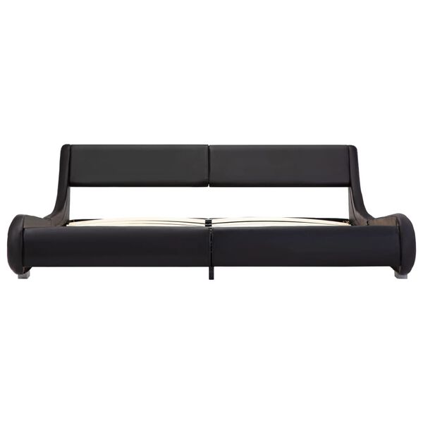 vidaXL fekete műbőr &aacute;gykeret 180 x 200 cm