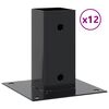 vidaXL 12 db antracit porsz&oacute;rt ac&eacute;l oszlopalapok n&eacute;gyzet alak&uacute; 71x71mm