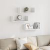 vidaXL 3 db feh&eacute;r szerelt fa fali polc 58 x 18 x 18 cm