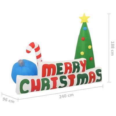 vidaXL Merry Christmas LED-es felfújható karácsonyi dísz 240 x 188 cm