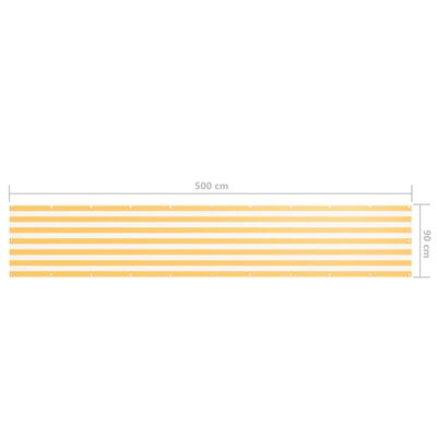 vidaXL fehér-sárga oxford-szövet erkélyparaván 90 x 500 cm