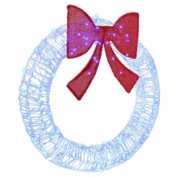 vidaXL Koszor&uacute; 80 LED-del K&eacute;k 92 x 92 x 9,5 cm Akril