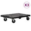 vidaXL 3 db fekete polipropil&eacute;n kerekes sz&aacute;ll&iacute;t&oacute;kocsi 58 x 38 x 12 cm