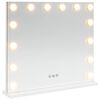 vidaXL LED Smink T&uuml;k&ouml;r Feh&eacute;r 50 x 10 x 44 cm &Uuml;veg &eacute;s ac&eacute;l