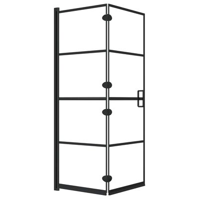 vidaXL fekete ESG zuhanykabin összecsukható ajtóval 100 x 140 cm
