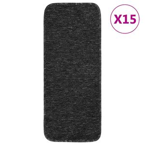 vidaXL 15 db antracit n&eacute;gysz&ouml;gű cs&uacute;sz&aacute;smentes l&eacute;pcsőszőnyeg 60 x 25 cm