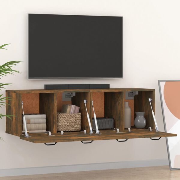 vidaXL 2 db f&uuml;st&ouml;s t&ouml;lgy sz&iacute;nű szerelt fa faliszekr&eacute;ny 80x35x36,5 cm