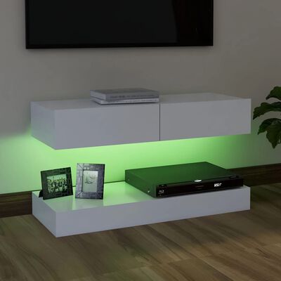 vidaXL fehér TV-szekrény LED-lámpákkal 90 x 35 cm