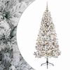 vidaXL Műkar&aacute;csonyfa g&ouml;mbbel 210 cm 300 LED Meleg feh&eacute;r PVC &eacute;s f&eacute;m