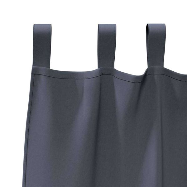 vidaXL Fekete F&uuml;gg&ouml;ny Gyűrűkkel 2 pcs Antracit 245 x 140 cm Poli&eacute;szter
