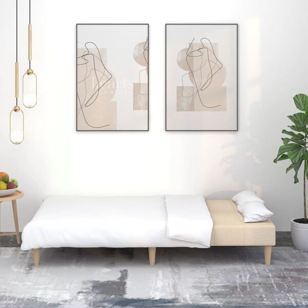 vidaXL k&eacute;tszem&eacute;lyes kr&eacute;msz&iacute;nű sz&ouml;vet kanap&eacute;&aacute;gy