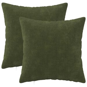 vidaXL P&aacute;rna huzat 2 pcs HEERLEN Z&ouml;ld 30 x 30 cm Mikrosz&aacute;las Pl&uuml;ss