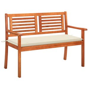 vidaXL 2 szem&eacute;lyes t&ouml;m&ouml;r eukaliptuszfa kerti pad p&aacute;rn&aacute;val 120 cm