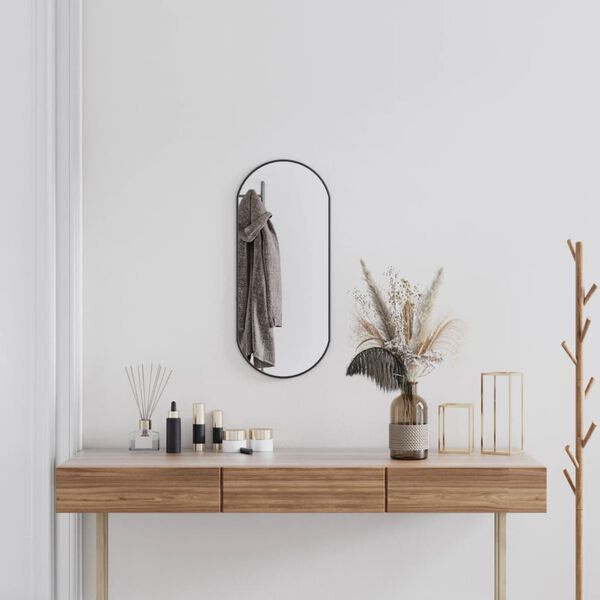 vidaXL fekete ov&aacute;lis falit&uuml;k&ouml;r 70x30 cm