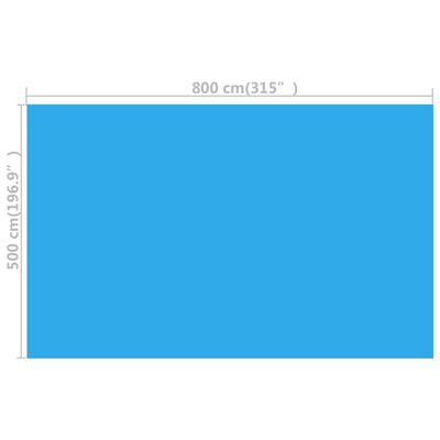 vidaXL kék, négyszögletes PE medencetakaró 800 x 500 cm