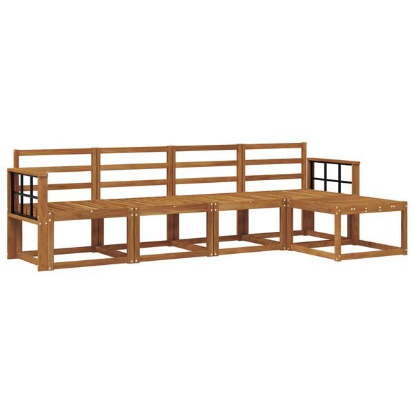 vidaXL K&uuml;lt&eacute;ri kanap&eacute; szett 5 pcs Term&eacute;szetes T&ouml;m&ouml;r Ak&aacute;cfa