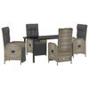 vidaXL Kert &eacute;tkező szett 5 db Sz&uuml;rke polirattan