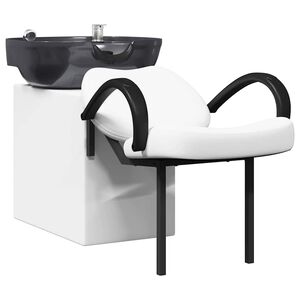 vidaXL Sampon Sz&eacute;k Feh&eacute;r &eacute;s fekete 136 x 60 x 92 cm PVC