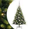 vidaXL Műanyag Hajtogatott Kar&aacute;csonyfa 150 LED-del Z&ouml;ld 120 cm