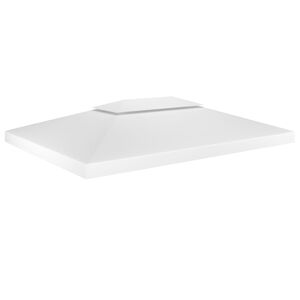 vidaXL feh&eacute;r k&eacute;tszintes pavilon-tetőponyva 310 g/m&sup2; 4 x 3 m