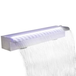 N&eacute;gysz&ouml;gletes rozsdamentes ac&eacute;l medence sz&ouml;kők&uacute;t LED f&eacute;nyekkel 60 cm