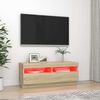 vidaXL sonoma tölgy színű TV-szekrény LED-lámpákkal 100 x 35 x 40 cm